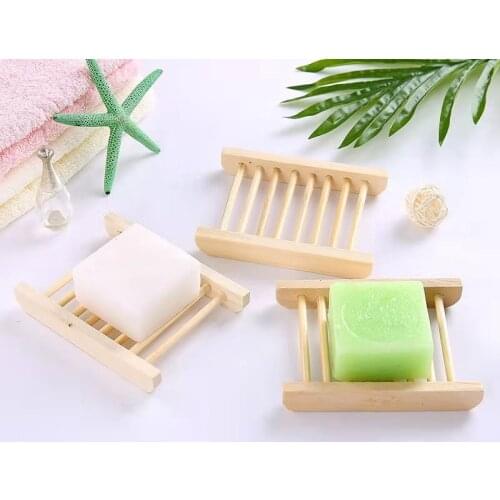 Home Bathroom Soap Bamboo Stand Soap Dish Shower Case Natural Wood Original Holder Cleaning Supplies Storage Indoor Usage Tools