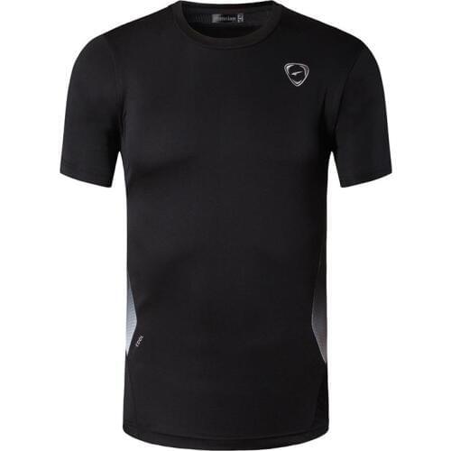 Jeansian Mens Sport Tee Shirt Tshirt T-shirts Tops Running Gym Fitness Workout Football Short Sleeve Dry Fit LSL022 Black