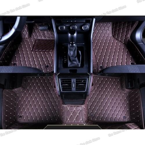 Leather car floor mats for skoda fabia 2014 2015 2016 2017 2018 2019 interior accessories carpet cover foot MK3 NJ 3 auto