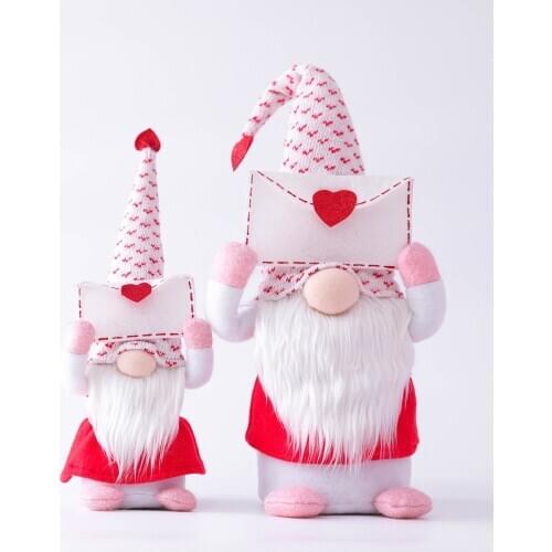 Cute Valentines Day Faceless Doll Decorations Bedroom Living Room Desktop Decoration Standing Post Plush Party Toys Gifts Gala