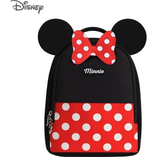 Disney Baby Mickey Backpack Fashion Toddler Anti Lost Backpack Baby Cartoon Pattern Children Schoolbag Kids Walking Leashes Bag