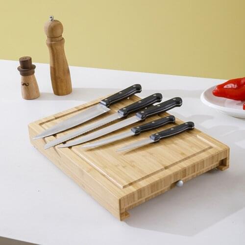 Bamboo Cheese Board Set With 5 PCS Stainless Steel Knives Versatile Cooking Supplies For Make Cheese Appetizers Fruits