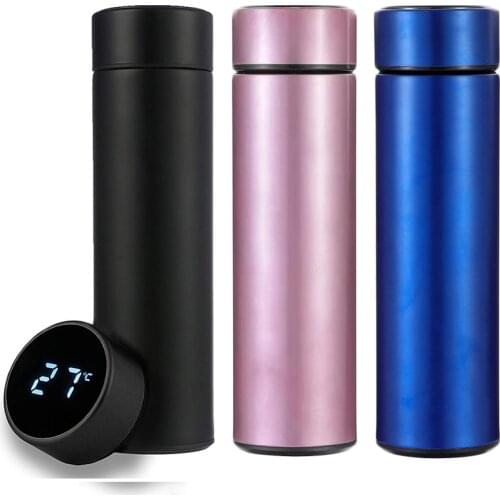 2021 NEW Smart Insulation Cup Stainless Steel Thermoses Smart Vacuum Water Bottle Keep Drink Hot & Cold LCD Temperature Display