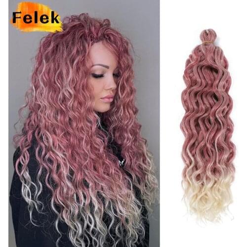 Deep Wave Twist Crochet Hair Natural Synthetic Afro Curls Crochet Braids Ombre Braiding Hair Extensions For Women LowTempreture