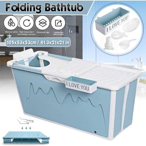 105cm Portable Shower Folding Bathtub Foldable Household Adult Bath Tub SPA Sauna Large Bathtub Baby Shower Tray Sauna Spa