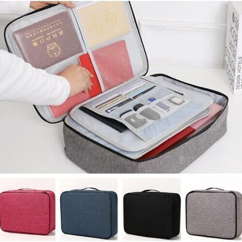 Document Bag Large Capacity Travel Passport Wallet Card Organizer Mens Business Waterproof Storage Pack Home Accessories Item