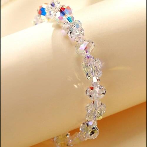 10 Styles Crystal Butterfly Beads Charm Bracelets & Bangles Handmade Bracelet Crystal Jewelry Gifts