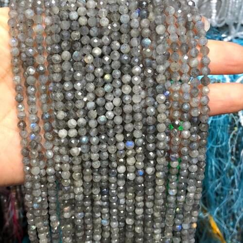 2/3/4mm Natural Faceted Labradorite Beads Loose Spacer Rondelle Tiny Beads For Jewelry Making Accessories Diy Bracelet Necklace