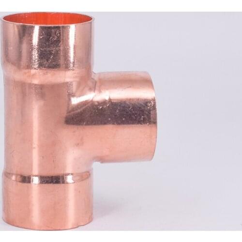 3/4" 7/8" 1" 19 22 25 28mm ID 99.9% Copper End Feed Solder Tee 3 Ways Plumbing Fitting Coupler For Air Condition