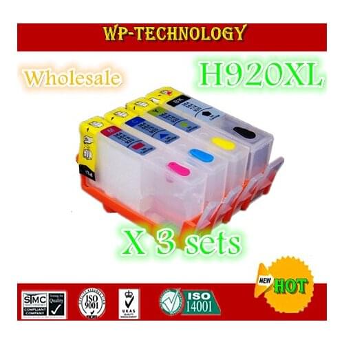 [3 sets wholesale] Empty Refill cartridge suit for HP920 ,suit for HP offcejet 6000 HP6500 HP7000 HP7500 printer, With ARC chip