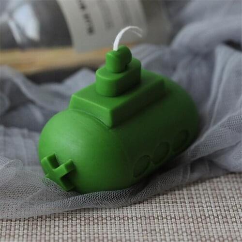 3D Submarine Shape Aromatherapy Candle Silicone Mold Fondant Cake Baking Mould DIY Candle Soap Making Molds Resin Crafts