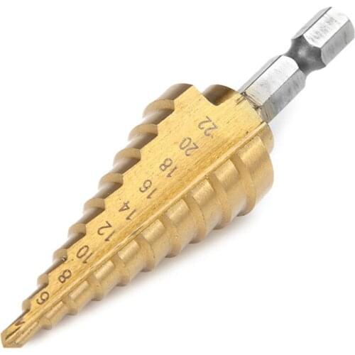 4-22MM HSS 4241 Hex Titanium Cone Drill Bit Hole Cutter for Sheet High Speed Steel Wood Metal Drilling Power Tools