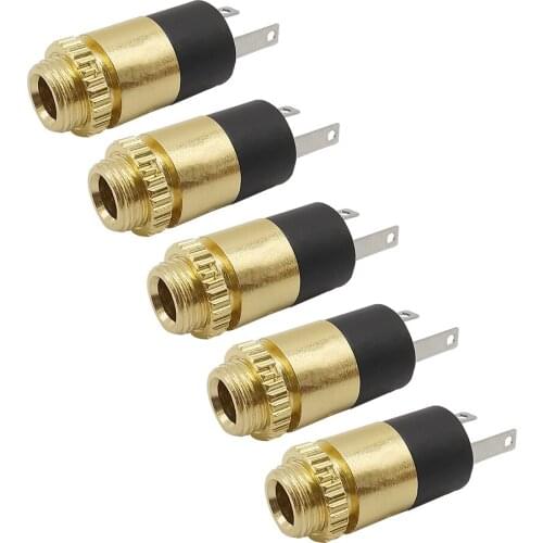 5/10Pcs Cylindrical PJ-392 3.5mm Stereo Female Jack Gold-plated 3.5 mm Audio Video Headphone Socket Plug Connector PJ392