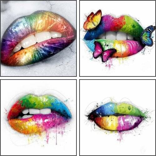 5d Diamond Painting Lip Diamond Kits Diamond Embroidery Portrait DIY Mosaic Decor For Home New Arrival
