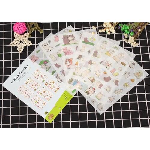 6pcs Alpaca family paper Organizer Calendar Diary Book Planner Sticker Scrapbook Decoration Diary Sticker papeleria sale