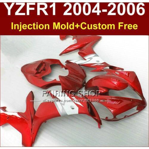 7gifts factory Injection mold road/racing fairings kit for YAMAHA 04 05 06 YZFR1 YZF1000 YZF R1 2004 2005 2006 red fairing kits