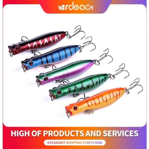 Ardea Popper lure topwater hard bait 1Pcs/60mm 5g with hook Artificial Wobblers Swimbait Plastic Ice Fish fishing tackle