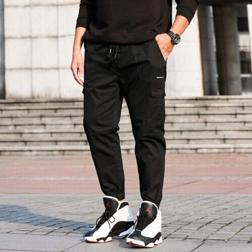 Free shipping spring autumn loose casual trousers male plus size long trousers cotton straight cargo large pants overalls L-8XL