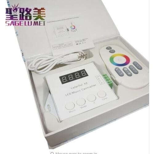 DC5V 12V 24V WS2812 WS2811 WS2813 6803 1903 IC Digital Addressable LED Strip Music Controller Pixels Colorful x1 x2 Controller