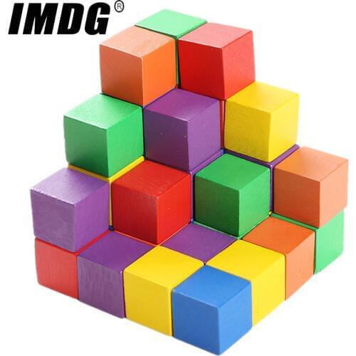 100pcs/set Wood Cubes Blocks 20mm Blank Dice Square Corner Colorful Board Game DIY Tokens Early Education
