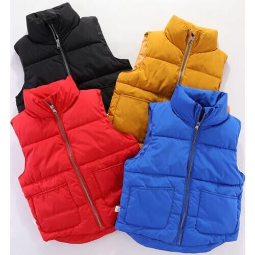 2020 Childrens Down Cotton Vest Autumn Winter Baby Boys Girls Warm Outerwear Waistcoat Toddler Kids Gilet Fille Coats