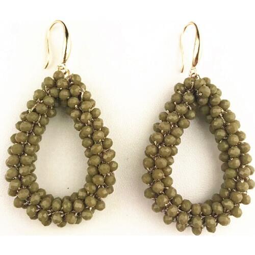 Bohemian crystal long earrings unique natural traditional crafts woven earrings for women jewelry gifts women jewelry 2019 new