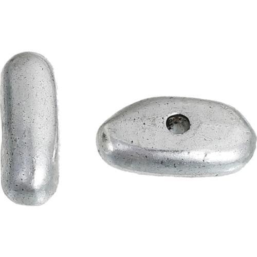 DoreenBeads Zinc Based Alloy silver color Spacer Beads Oval DIY Findings 13mm( 4/8") x 7mm( 2/8"), Hole: Approx 1.9mm, 30 PC