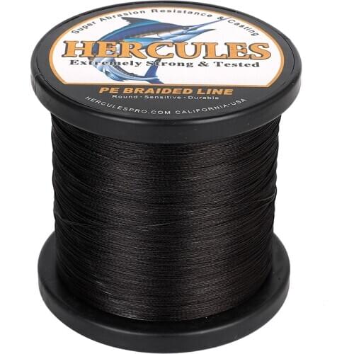HERCULES No Color Loss Fishing Line 8 Strands Black 100M-1000M PE 10-120LB European Fashion Gifts For Men Tools and Accessories