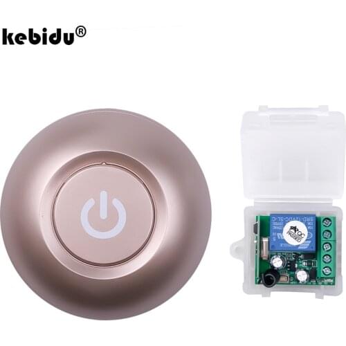 Kebidu 433Mhz Wireless Remote Switch Control DC 12V 1CH relay Receiver Module for Room Lights with RF Transmitter Remote Control