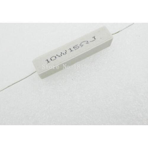 10PCS/LOT Ceramic Cement Resistor 10W 15 ohm 15R Resistance 5% Error Cement resistance