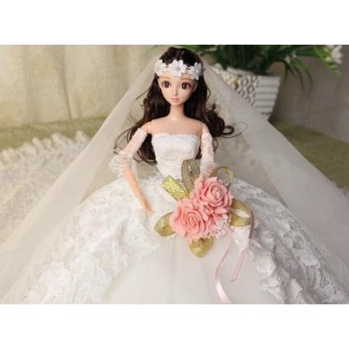 Bride Doll Toys For Girls Kid Childrens Birthday Present Girls Toys Wedding Gift 48cm