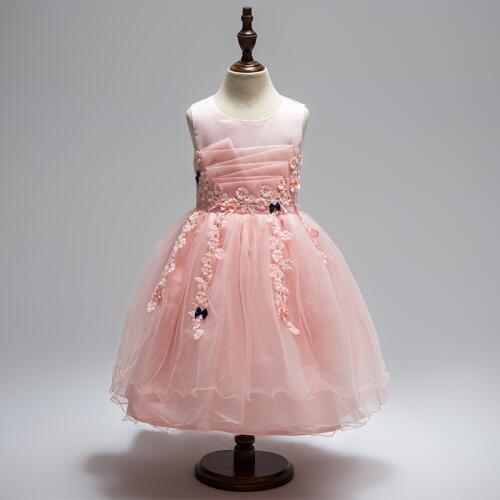 Summer Flower Girls Dress Bridesmaid Gown Dress Children Party Dress Lace Tassel Children Evening Prom Gown Dress Performance