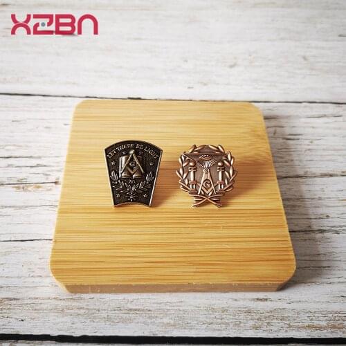 Masonic Lapel Pins Badge Mason Freemason B46 antique brass