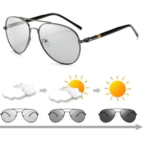 Polarized Sunglasses Color-changing Men Driver-driving Anti-glare Night Vision Goggles Day And Night Dual-purpose Toad Goggles