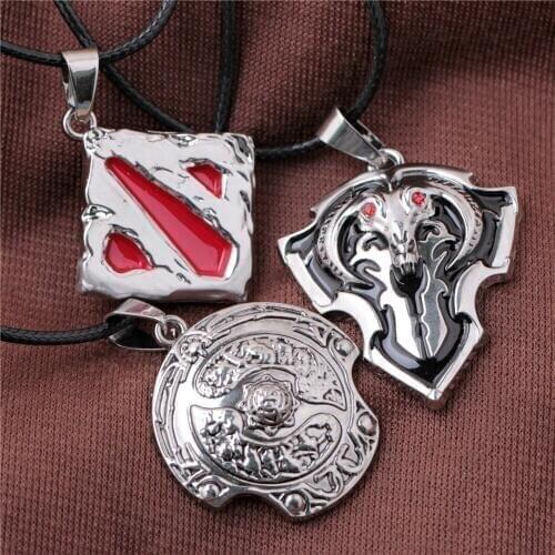 New Fashion Jewelry Wholesale 12pcs/lot Dota 2 Logo Pendant Necklace Fans Gifts