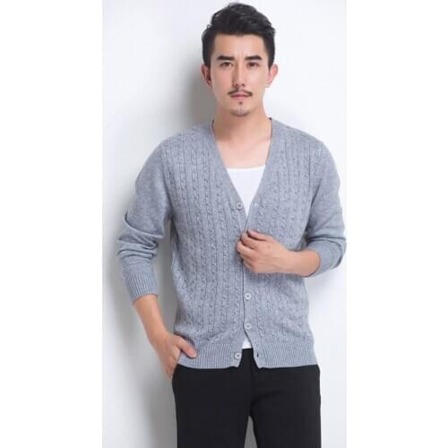 2016 spring new mens sweater slim cashmere sweater cardigan sweater Korean thin tide