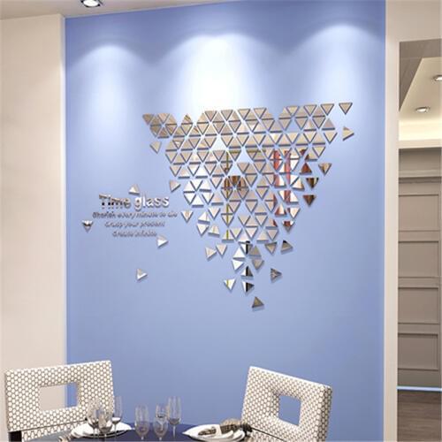 New Creative Mirror 3d Acrylic Stereo Wall Stickers Living Room Bedroom Restaurant Sofa Background Wall Sticker Decal Home Decor