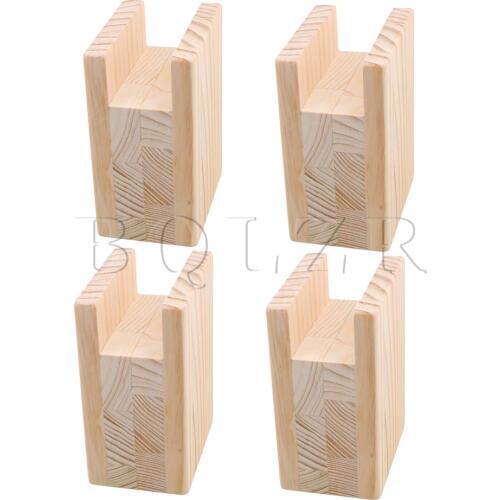 BQLZR 10x7x13.5cm Wood Table Desk Bed Riser Lift Furniture Lifter Storage for 4CM Groove Feet Up to 10CM Lift Pack of 4