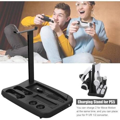Charging Display Stand Game Console Charger Base For PS5 PS VR Move Motion Adapter Multi-function Main Engine Cooling Base