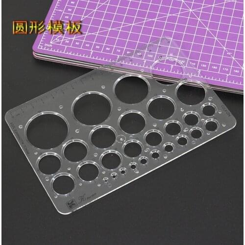 Rectangular Shape round hole ruler template ruler Iength 17.2 cm Wide 11.6 cm For Student School tools supplies