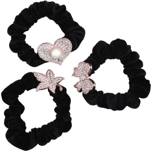 Earofcorn Creative models Korea Pearl hair ring hair rope alloy studded hair band rubber pearl hair circle female