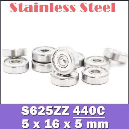 S625ZZ Bearing 5*16*5 mm ( 10PCS ) ABEC-1 440C Roller Stainless Steel S625Z S625 Z ZZ Ball Bearings
