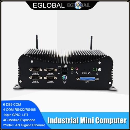 Eglobal Best Industrial Mini PC Intel Core i5 8250U 10210U i7 10510U 2 LAN 6 COM LPT GPIO VGA HDMI Rich Interfaces Mini Computer
