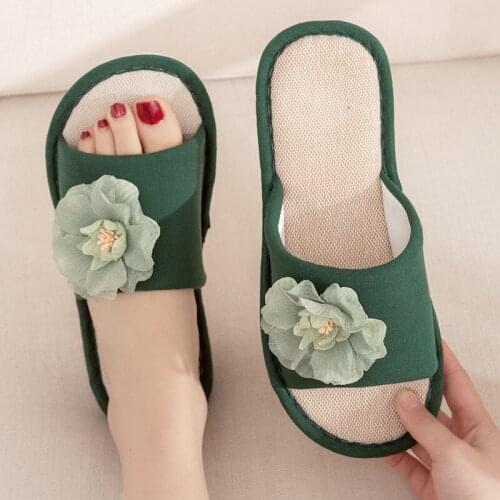 Women Flip Flops Slippers New Summer Autumn Fashion Flower Indoor Breathable Sandals Home Non-Slip Shoes Slides Solid Casual