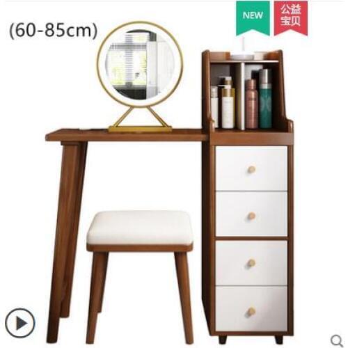 Nordic solid wood dressing table bedroom small apartment storage cabinet one simple makeup table multifunctional net red dressin