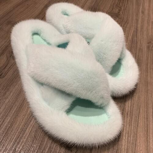 Real mink fur slides ladies real mink fur slides cute women natural mink fur slippers