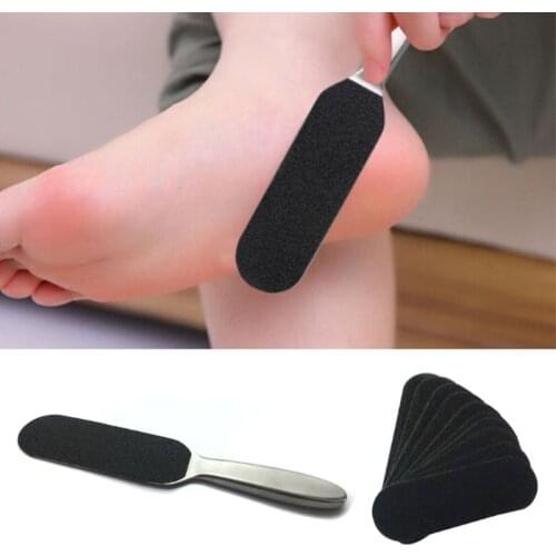 Pedicure Callus Remover Stainless Steel Foot Rasp File 10 Double-Sided Replacement Grits Pad Easy Heel Scrubber
