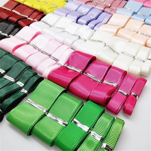 Suoja (5 yards/5 size/pack) 6/10/15/20/25mm Wide Grosgrain Ribbon For Hair Bows Christmas Wedding Decoration DIY Sewing Crafts