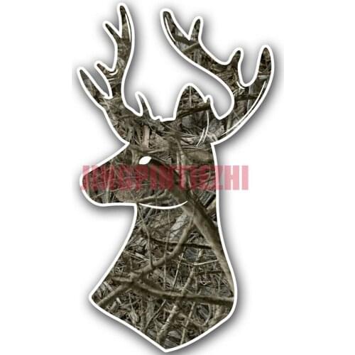 Car Stickers Vinyl Motorcycle Decal Decoration Laptop Camo Deer Head with Antlers Racing Helmet Stickers