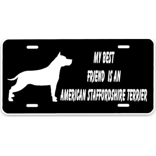 Waterproof Car Sticker My Best Friend Is An American Staffordshire Terrier Dog Cover Scratches Car Accessories PVC 16cm X 8cm